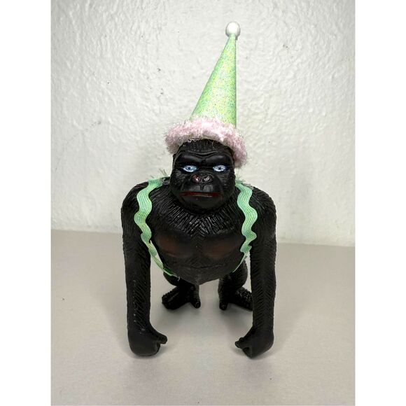 Party Animal Birthday Cake Topper Figurines Hippo Monkey Cow Panda Tiger Ape - Picture 4 of 8